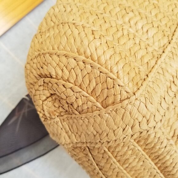 Draper James Woven Tan Shoulder Bag with Black Accent - Picture 6 of 9